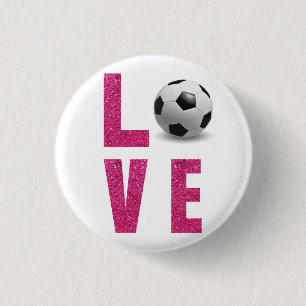 Chapa Redonda De 2,5 Cm Fútbol de amor