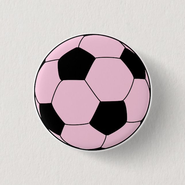 Chapa Redonda De 2,5 Cm Fútbol rosa (Anverso)
