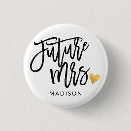 Chapa Redonda De 2,5 Cm Futura Sra. caligrafía personalizada