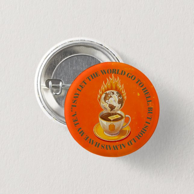 Chapa Redonda De 2,5 Cm Fyodor Dostoevsky, cita del té (Anverso y reverso)