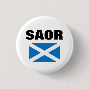 Chapa Redonda De 2,5 Cm Gaélico Escocia libre Saltire Pinback de Saor