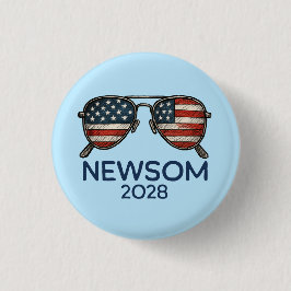 Chapa Redonda De 2,5 Cm Gafas de sol Gavin Newsom 2028 para presidente