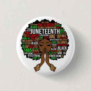 Chapa Redonda De 2,5 Cm Gal Melanin de Sista Negro Mujer Junetdecia Reina