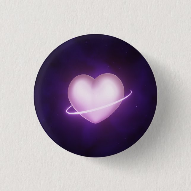 Chapa Redonda De 2,5 Cm Galaxy Heart (Anverso)