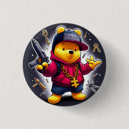 Chapa Redonda De 2,5 Cm Gangsta Winnie the Pooh 1