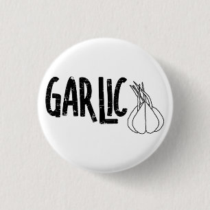 Chapa Redonda De 2,5 Cm Garlic Garlic Text