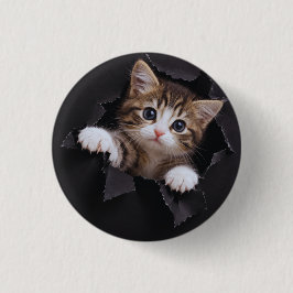 Chapa Redonda De 2,5 Cm Gatito Adorable