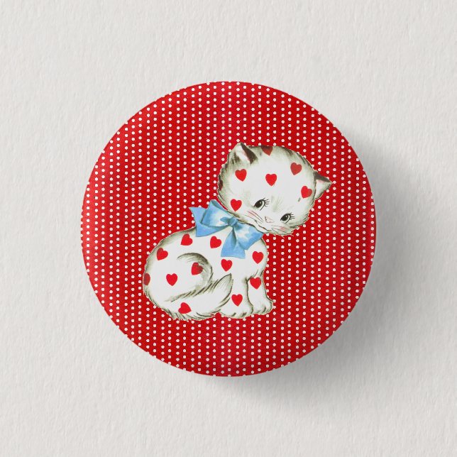 Chapa Redonda De 2,5 Cm Gatito Kitschy (Anverso)