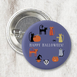 Chapa Redonda De 2,5 Cm Gato de Halloween Spooky