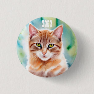 Chapa Redonda De 2,5 Cm Gato de Naranja cutáneo