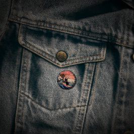 Chapa Redonda De 2,5 Cm Gato de ondulación al atardecer