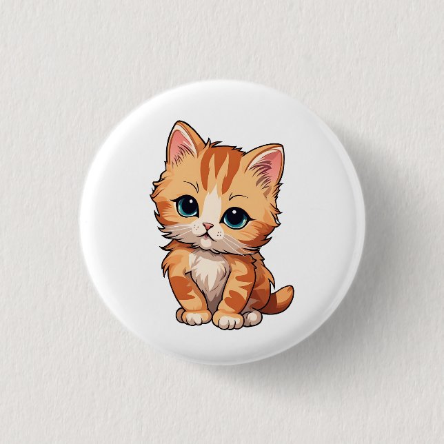 Chapa Redonda De 2,5 Cm Gato de tabla de corte (Anverso)
