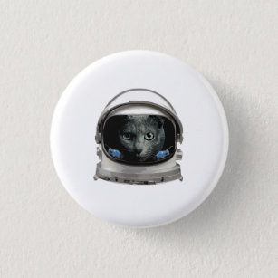 Chapa Redonda De 2,5 Cm Gato del astronauta del casco de espacio