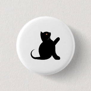 Chapa Redonda De 2,5 Cm Gato diciendo hola