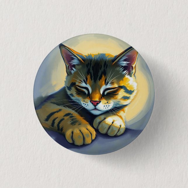 Chapa Redonda De 2,5 Cm Gato durmiendo (Anverso)