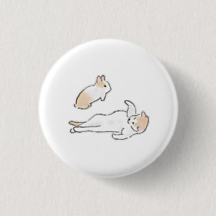 Chapa Redonda De 2,5 Cm Gato Durmiendo y Regalo de Mascota Conejo Lindo