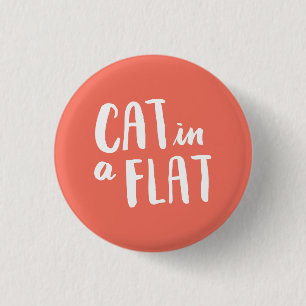 Chapa Redonda De 2,5 Cm Gato en un plano