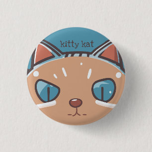 Chapa Redonda De 2,5 Cm Gato gatito frente