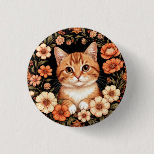 Chapa Redonda De 2,5 Cm Gato Jengibre Encantador