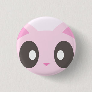 Chapa Redonda De 2,5 Cm gato kawaii primer plano