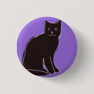 Chapa Redonda De 2,5 Cm Gato negro