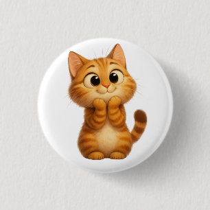 Chapa Redonda De 2,5 Cm Gato Personalizado, Naranja Tabby Cat