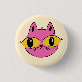 Chapa Redonda De 2,5 Cm Gato Retro