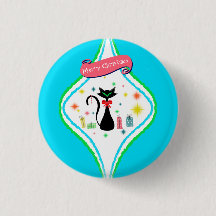 Gato siamés retro Feliz Navidad 
