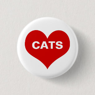 Chapa Redonda De 2,5 Cm Gatos de corazón (amor)