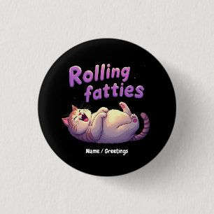Chapa Redonda De 2,5 Cm Gatos Gorditos Divertidos Memes De Gatos Chonky Li
