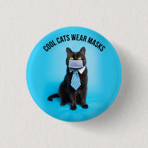 Chapa Redonda De 2,5 Cm Gatos Guay llevan máscaras