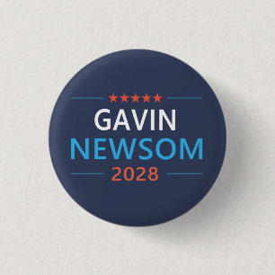 Chapa Redonda De 2,5 Cm Gavin Newsom 2028 Presidente