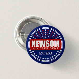 Chapa Redonda De 2,5 Cm Gavin Newsom Presidente 2028