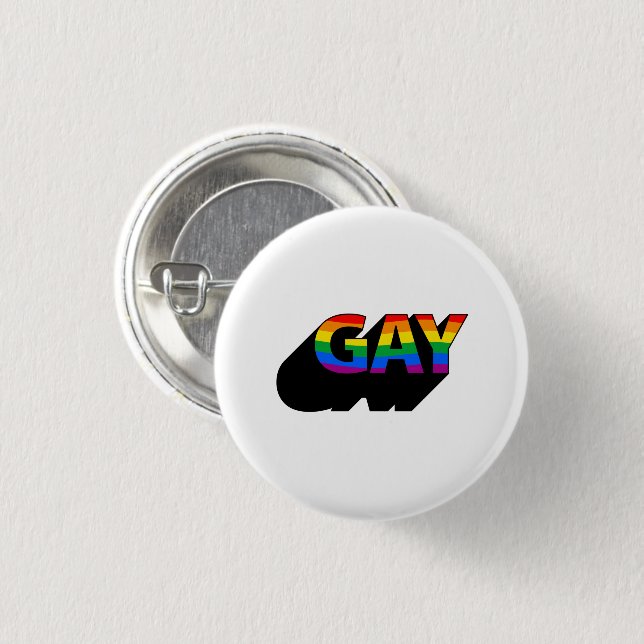 CHAPA REDONDA DE 2,5 CM GAY 3D (Anverso y reverso)