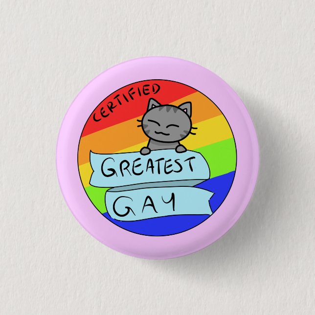 Chapa Redonda De 2,5 Cm Gay más grande (Anverso)