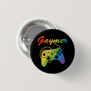 Chapa Redonda De 2,5 Cm Gaymer Controlador de videojuegos Rainbow Jueg