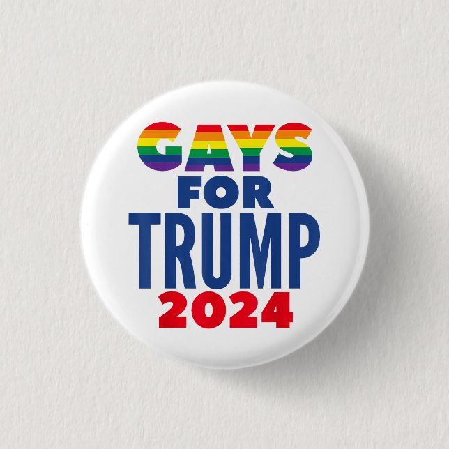 Chapa Redonda De 2,5 Cm Gays para las elecciones de Trump 2024 (Anverso)