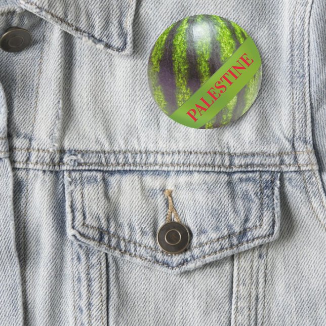 Chapa Redonda De 2,5 Cm Gaza roja verde de la sandía de Palestina (Subido por el creador)