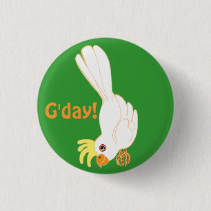 Chapa Redonda De 2,5 Cm G'day dice Aussie galah