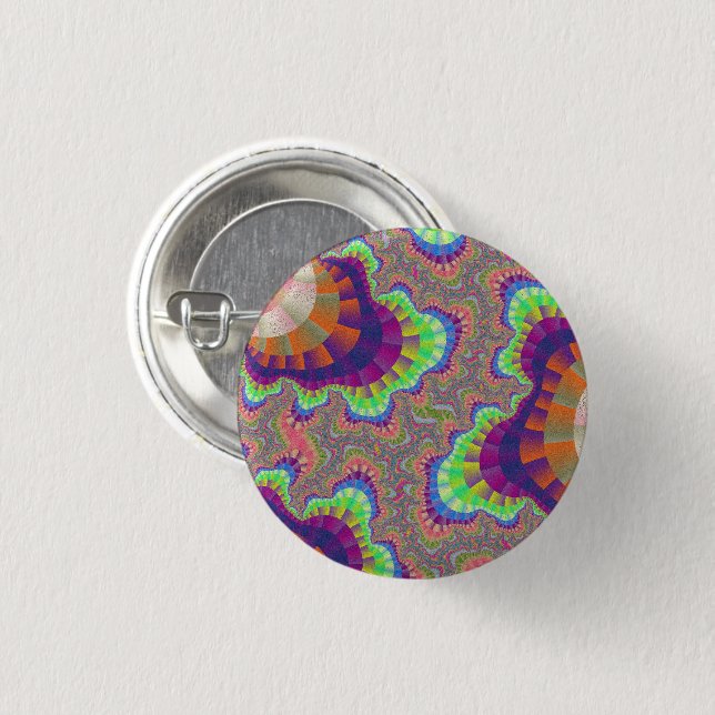 Chapa Redonda De 2,5 Cm Gear arcoiris naranja (Anverso y reverso)