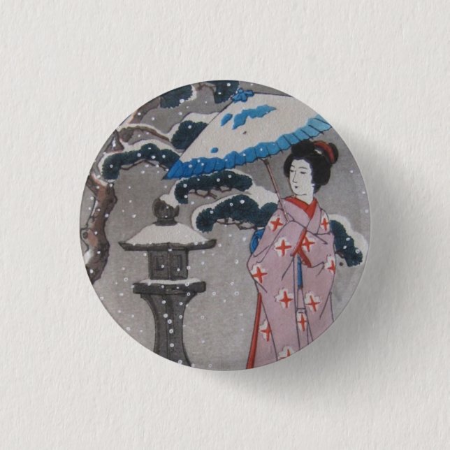 Chapa Redonda De 2,5 Cm Geisha (Anverso)