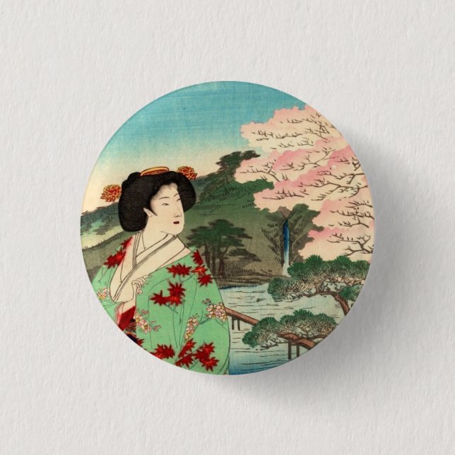Chapa Redonda De 2,5 Cm Geisha (Anverso)
