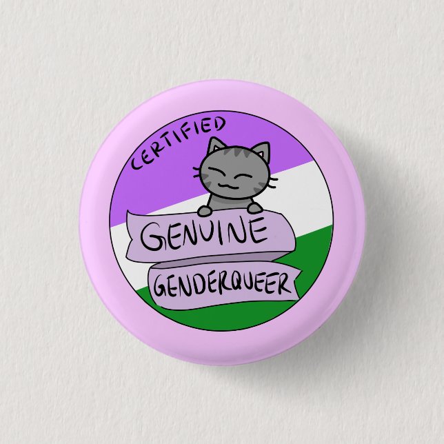 Chapa Redonda De 2,5 Cm Genderqueer auténtico (Anverso)