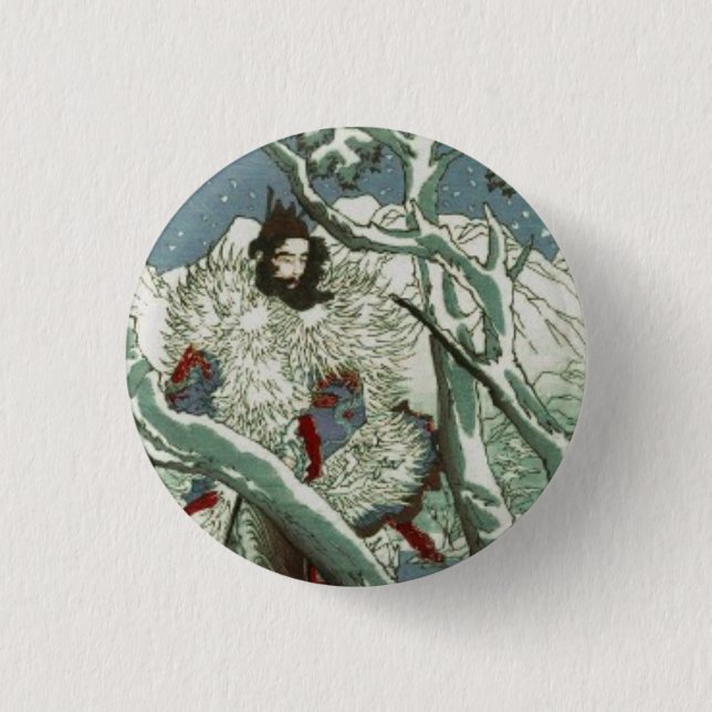 Chapa Redonda De 2,5 Cm Gentoku Visitando Komei en la nieve (1:3) (Anverso)