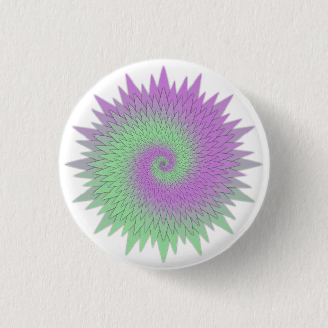 Chapa Redonda De 2,5 Cm Geometric Purple and Green (Anverso)