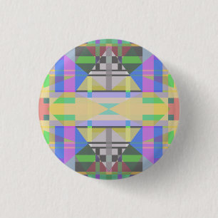 Chapa Redonda De 2,5 Cm Geométrica de púrpura azul verde amarillo
