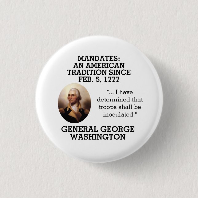 Chapa Redonda De 2,5 Cm George Washington ordena desde 1777     (Anverso)