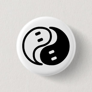 Chapa Redonda De 2,5 Cm Ghost Yin Yang