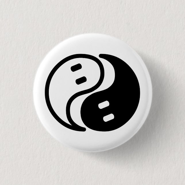Chapa Redonda De 2,5 Cm Ghost Yin Yang (Anverso)