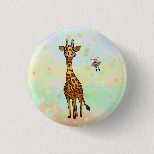 Chapa Redonda De 2,5 Cm Giraffe (Anverso)